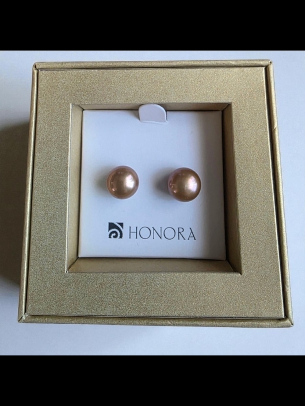 Honora Rose Gold Pearl Stud Earrings